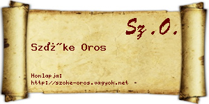 Szőke Oros névjegykártya